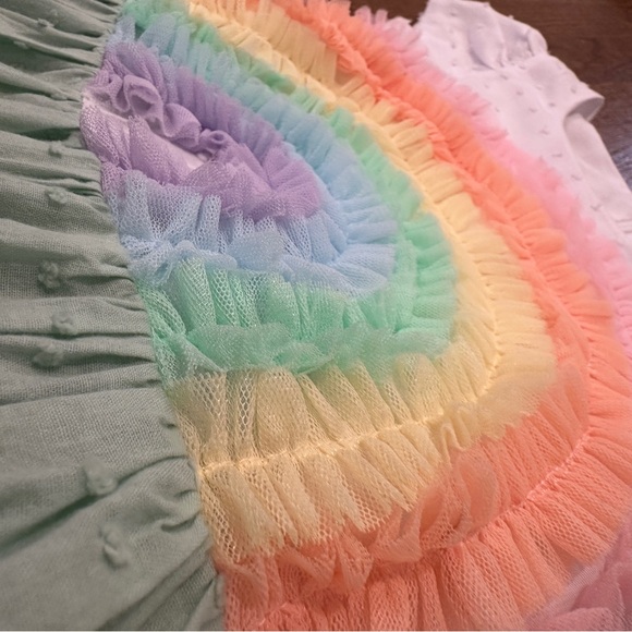 Girl August Cotton Dress Pastel Rainbow - Picture 10 of 10